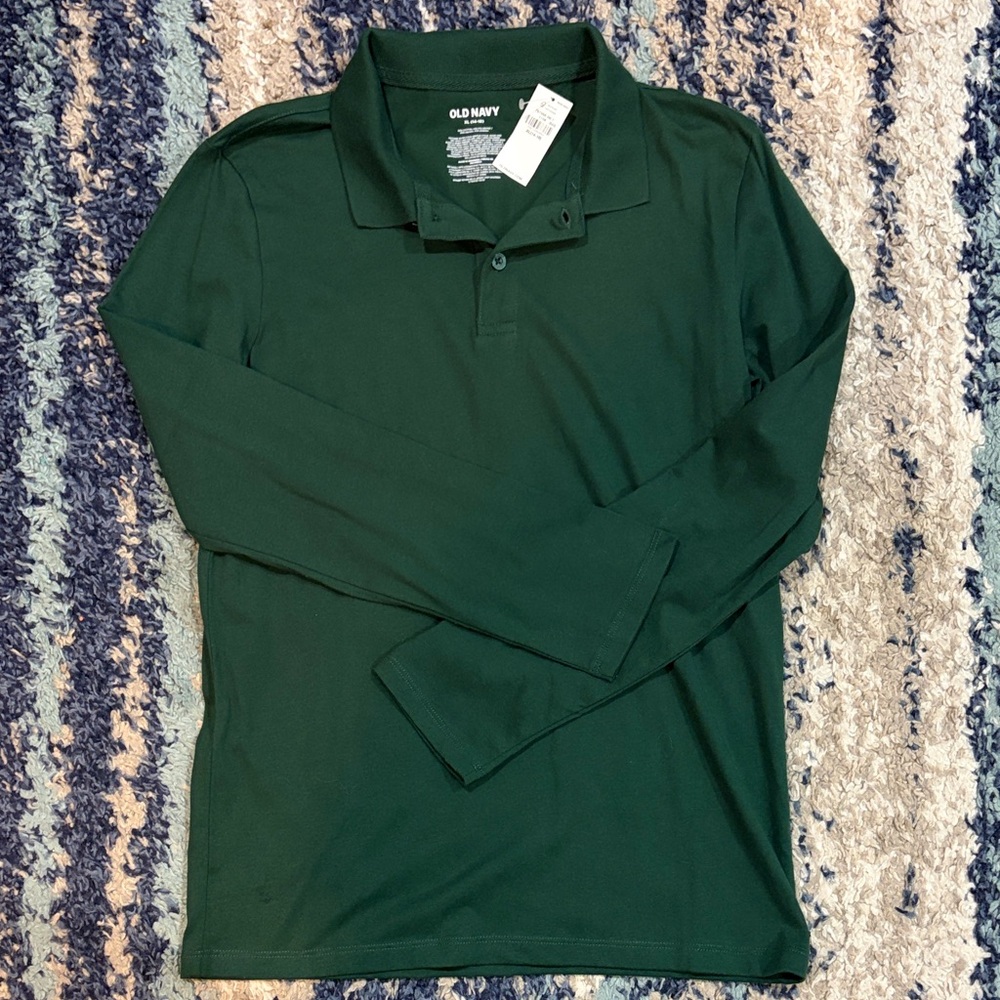 Old Navy Boy’s Long-Sleeve Polo - Forest Green